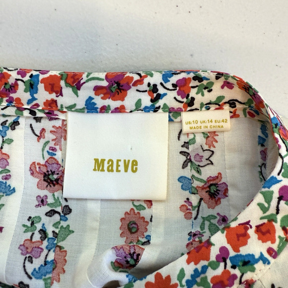 Anthropologie Maeve Top Womens Size 10 Floral Crochet Hiver Western Cottagecore - Picture 6 of 10